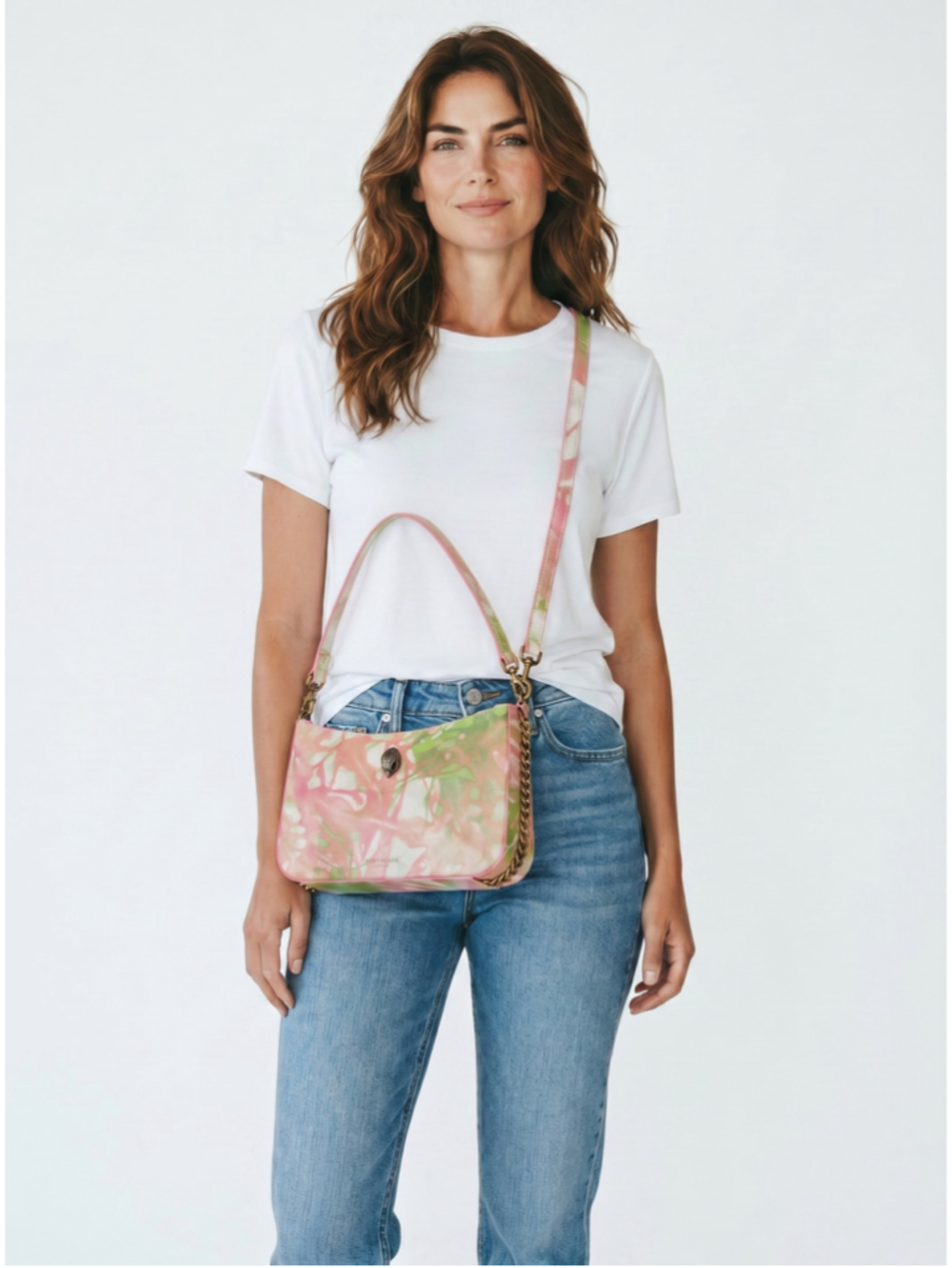 Kurt Geiger London The Bond Tie Dye Leather Baguette Shoulder Bag